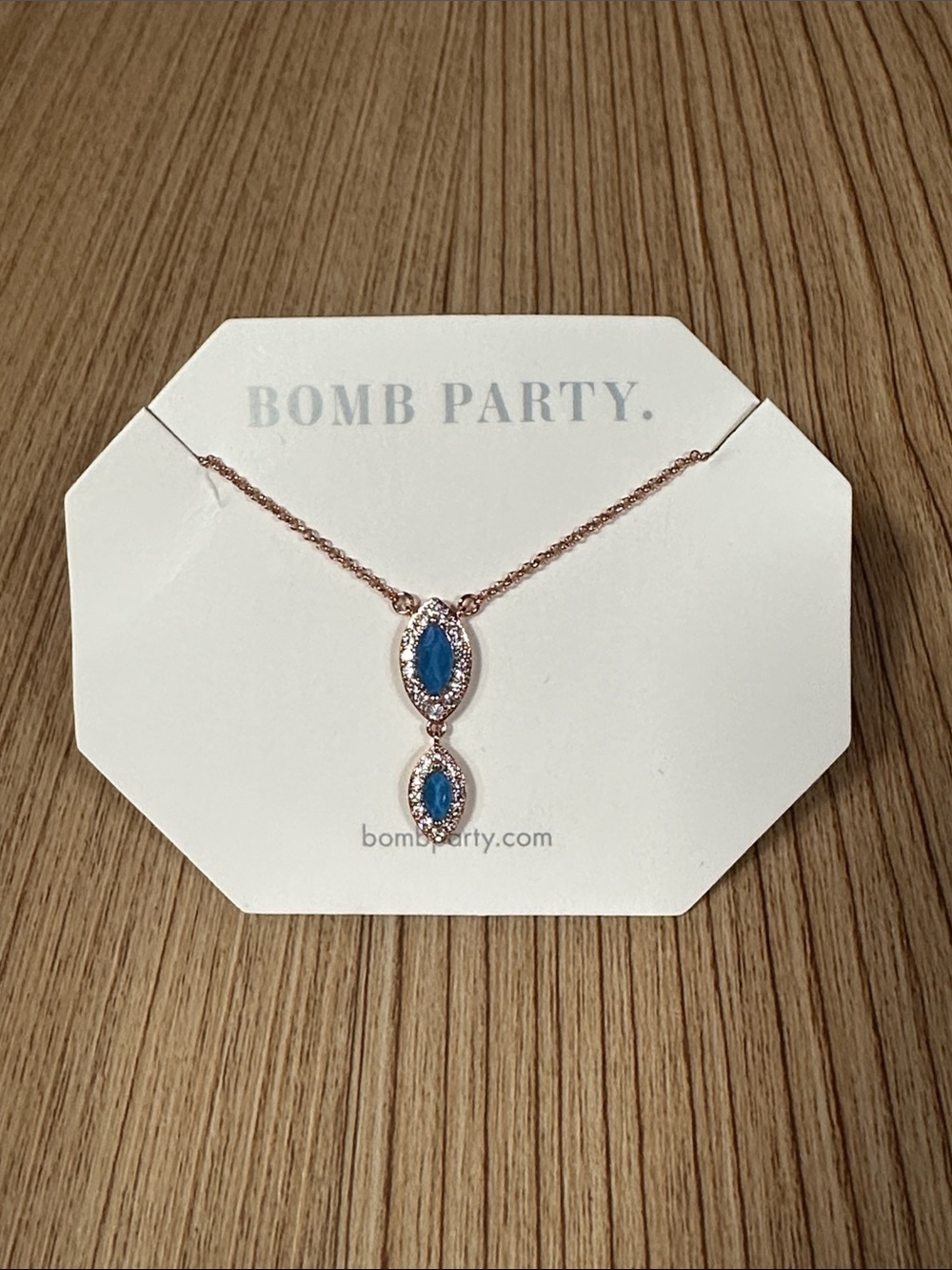 bp Rose Gold Chain Necklace Lab Created Sapphire